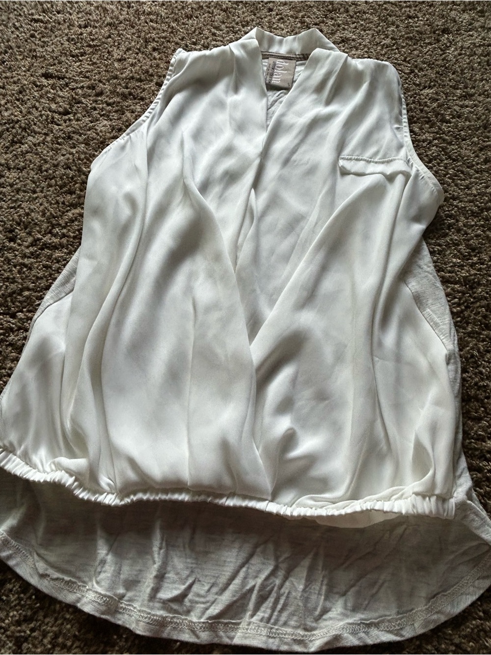 Dolan Anthropologie Women's Off White Sleeveless Draped Blouse
